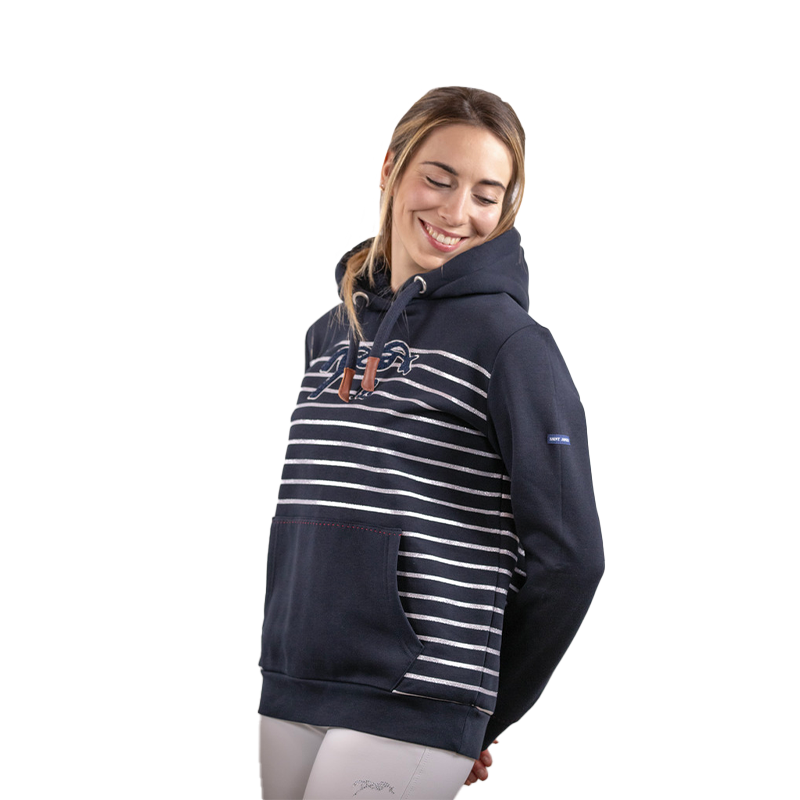 Pénélope Store - Sweat manches longues femme Océane marine et argent | - Ohlala