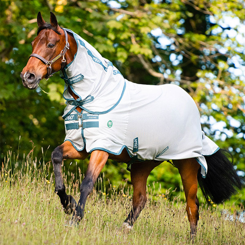 Horseware - Chemise anti-mouches Amigo Ameco Bug Bug argent/ bleu canard | - Ohlala