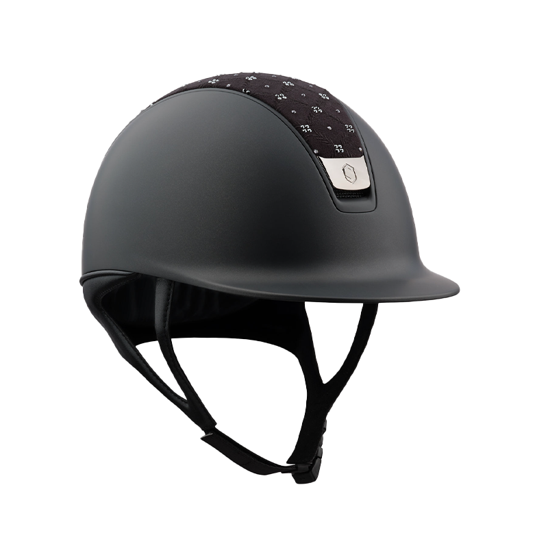 Samshield - Casque d'équitation Shadow Matt noir Royal flower Swaroski | - Ohlala