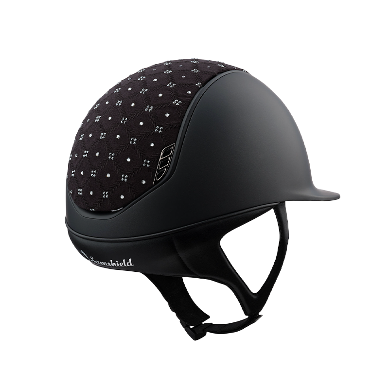 Samshield - Casque d'équitation Shadow Matt noir Royal flower Swaroski | - Ohlala