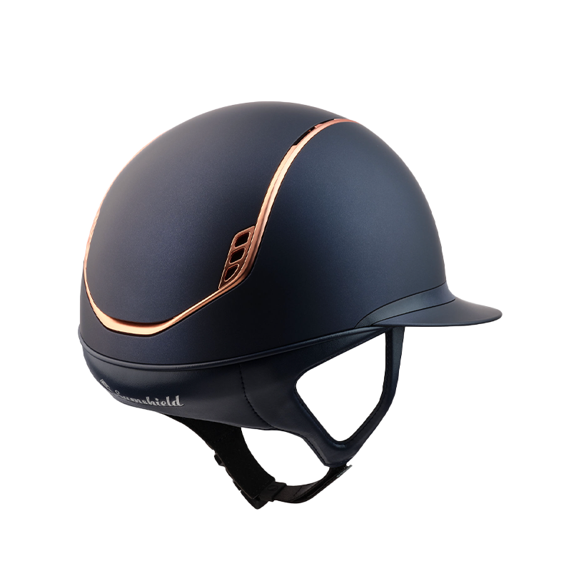 Samshield - Casque d'équitation Miss Shield 2.0 Shadowmatt bleu et rose gold | - Ohlala