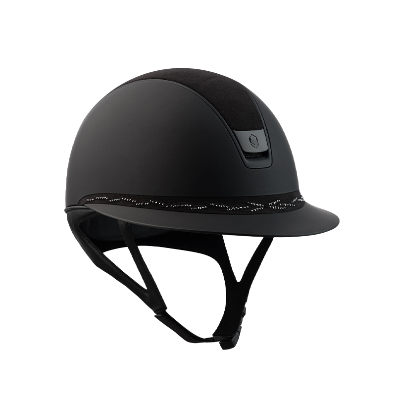 Samshield - Casque d'équitation Miss Shield  2.0 Shadowmatt noir  Alcantara Flower Swaroski noir | - Ohlala