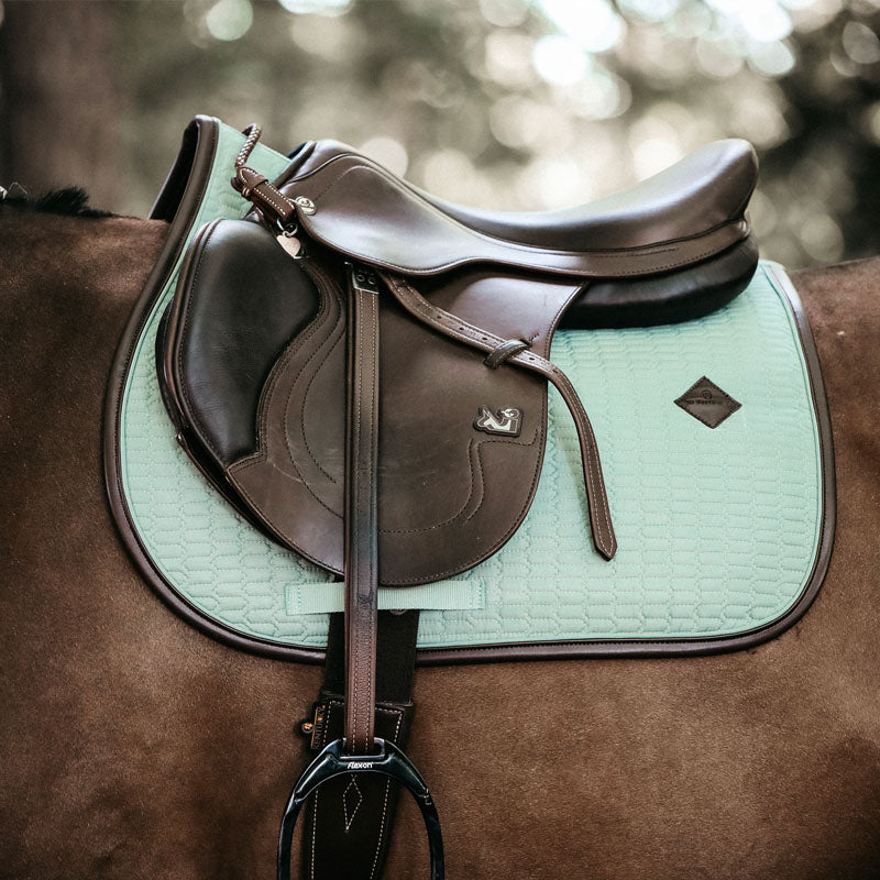 Kentucky Horsewear - Tapis de selle color edition cuir menthe | - Ohlala