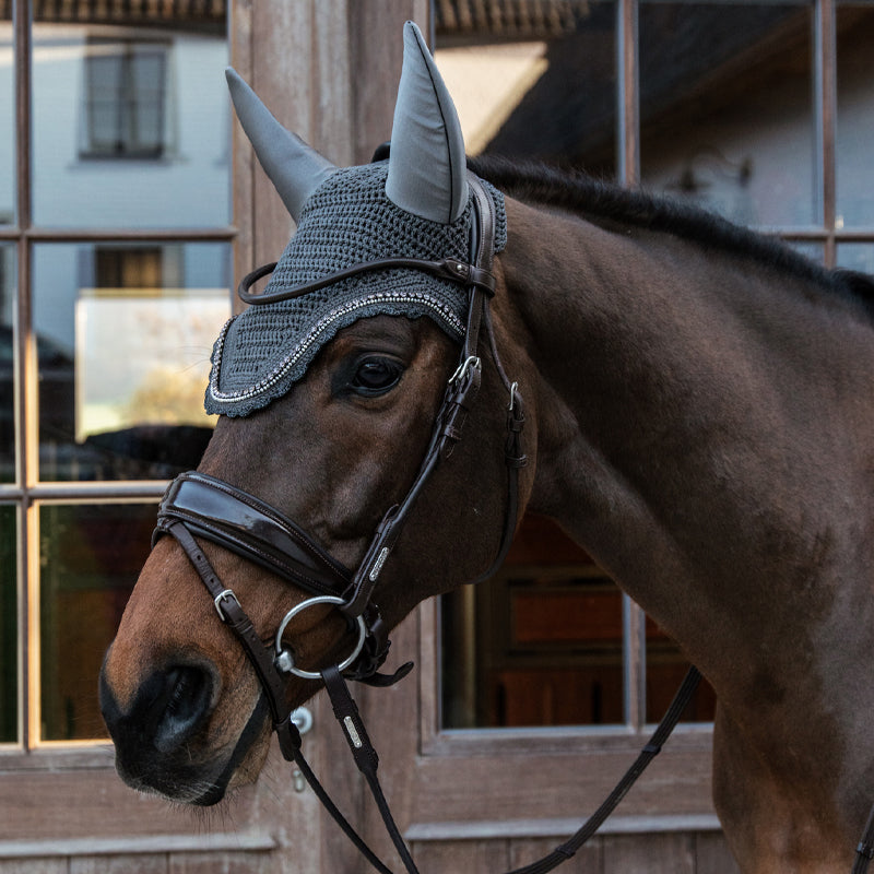 Kentucky Horsewear - Bonnet anti-bruit Wellington Stone & Pearl gris | - Ohlala