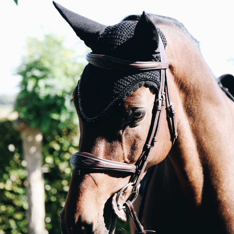Kentucky Horsewear - Bonnet Long stone & Pearl anti-bruits noir | - Ohlala
