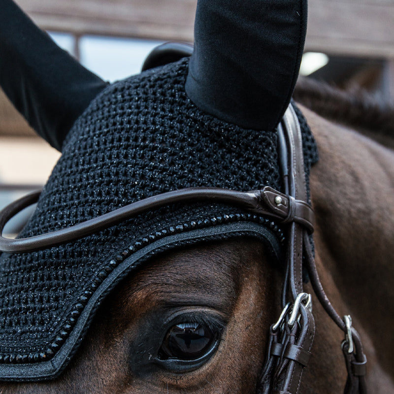 Kentucky Horsewear - Bonnet anti-bruit Glitters noir | - Ohlala
