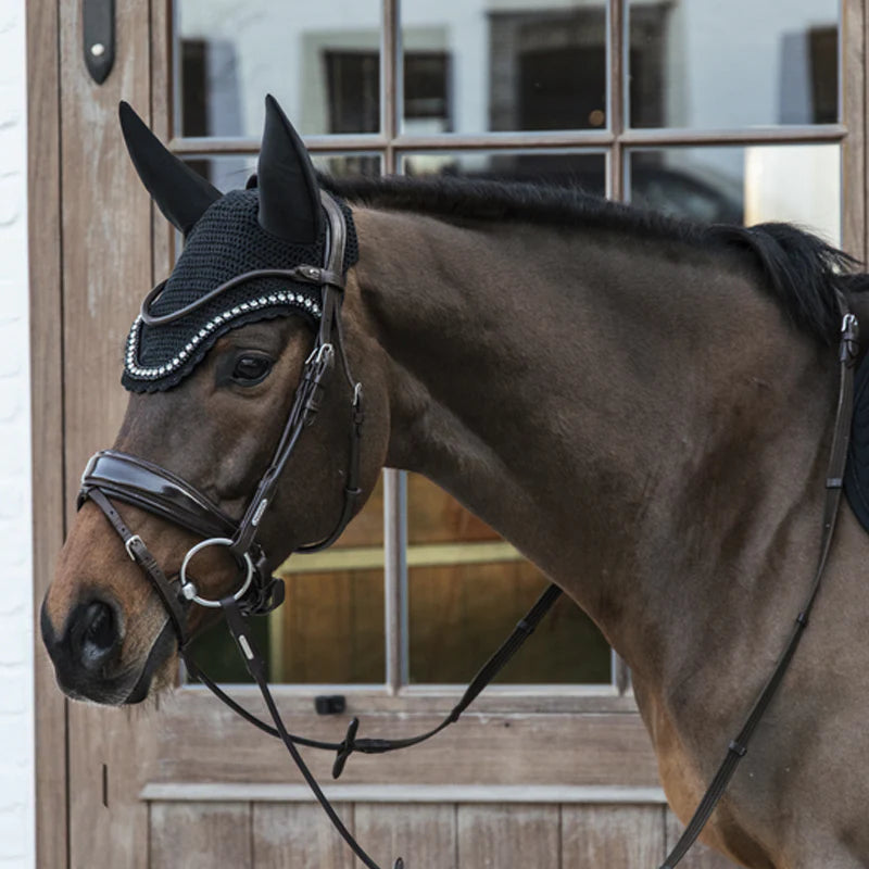 Kentucky Horsewear - Bonnet anti-mouche Wellington big stone & pearl soundless noir | - Ohlala