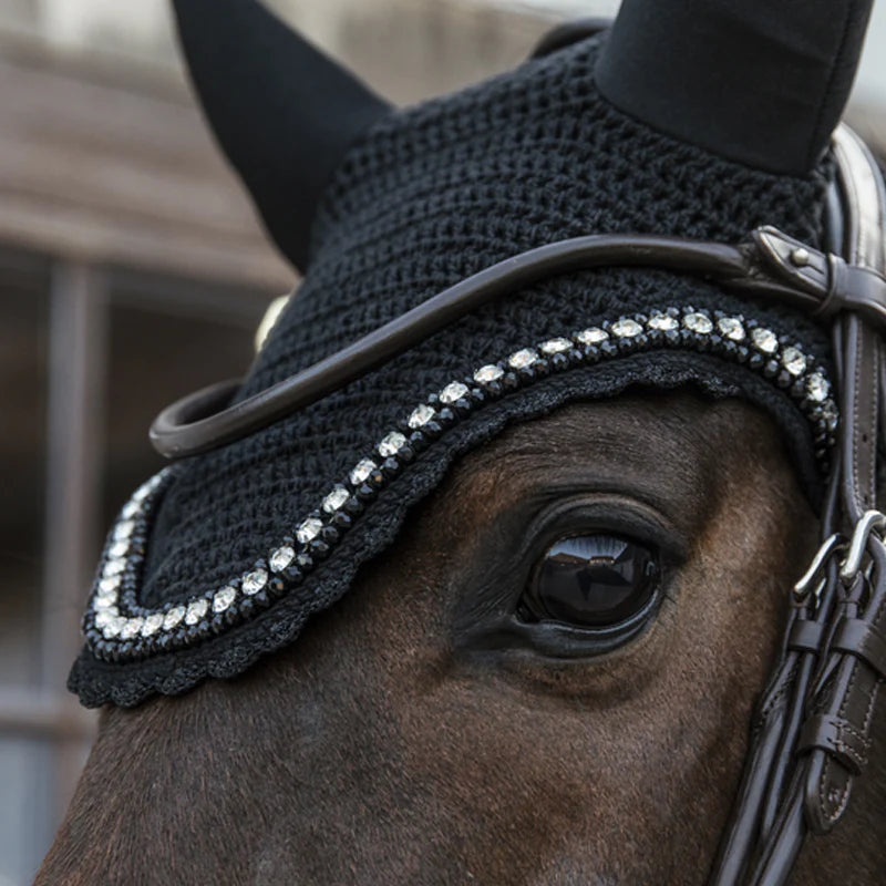 Kentucky Horsewear - Bonnet anti-mouche Wellington big stone & pearl soundless noir | - Ohlala