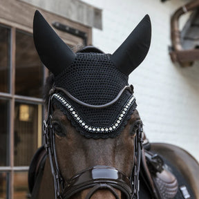 Kentucky Horsewear - Bonnet anti-mouche Wellington big stone & pearl soundless noir | - Ohlala