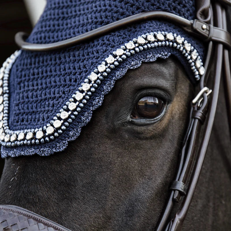 Kentucky Horsewear - Bonnet anti-mouche Wellington big stone & pearl marine foncé | - Ohlala
