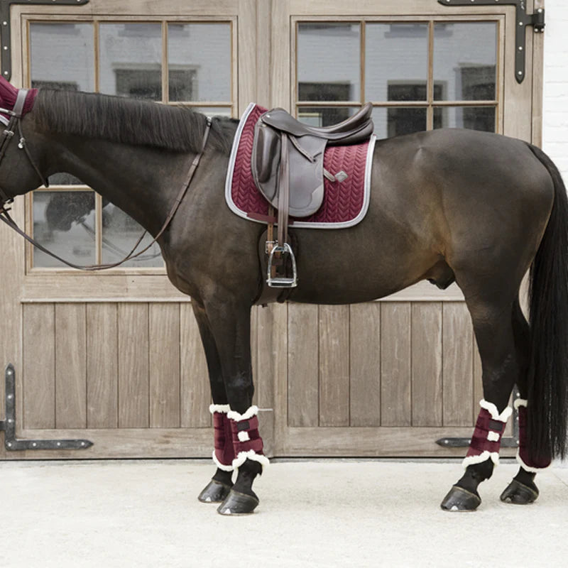 Kentucky Horsewear - Guetre cuir velvet contrast bordeaux | - Ohlala