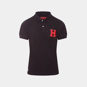 Hagg - Polo manches courtes homme noir/ rouge | - Ohlala