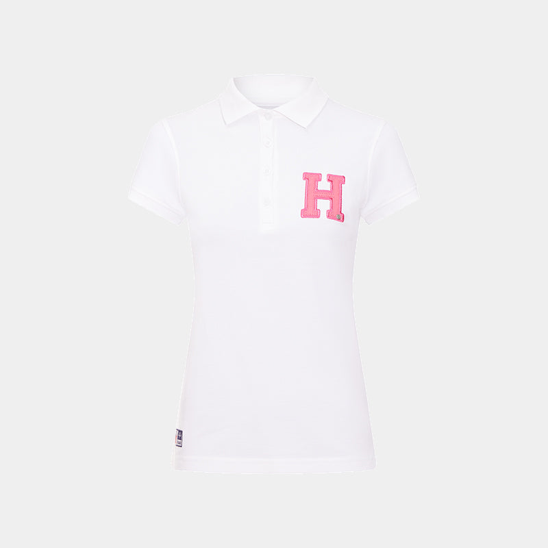Hagg - Polo manches courtes femme blanc/ rose | - Ohlala