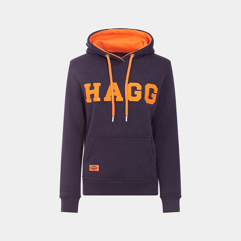 Hagg - Sweat à capuche femme marine/ orange | - Ohlala