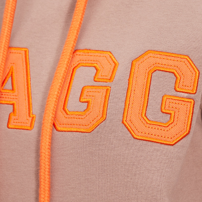 Hagg - Sweat à capuche femme rose pâle/ orange | - Ohlala