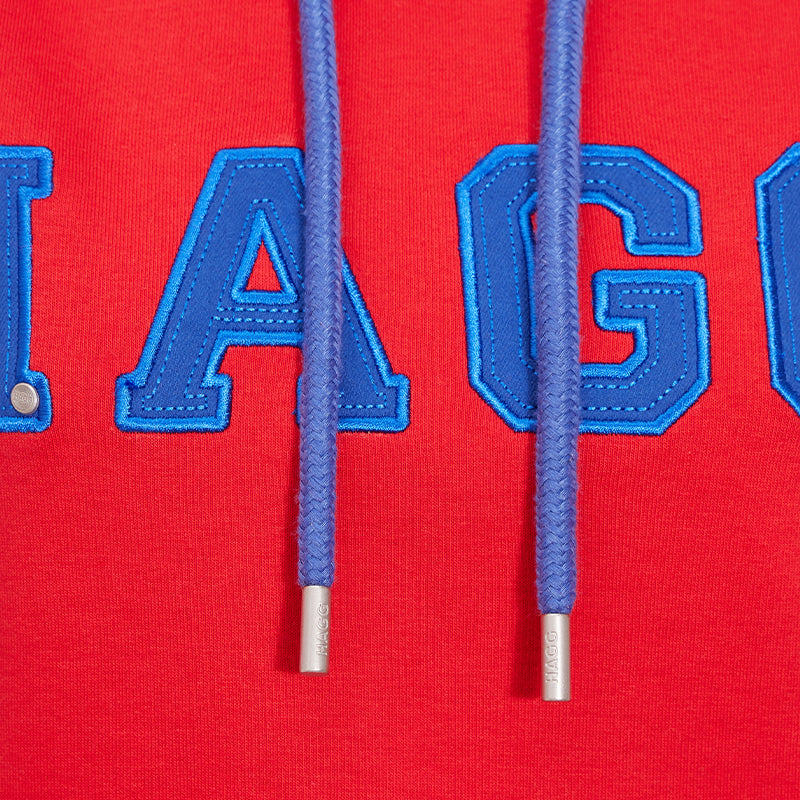 Hagg - Sweat à capuche femme rouge/ bleu roi | - Ohlala