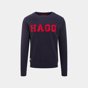 Hagg - Sweat col rond homme marine/ rouge | - Ohlala