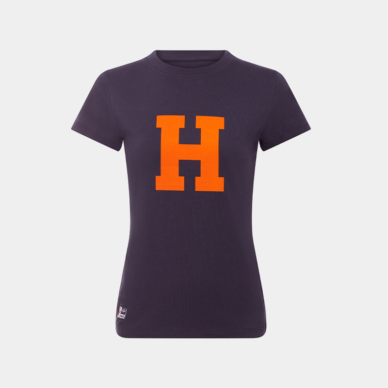 Hagg - T-shirt manches courtes femme marine/ orange | - Ohlala