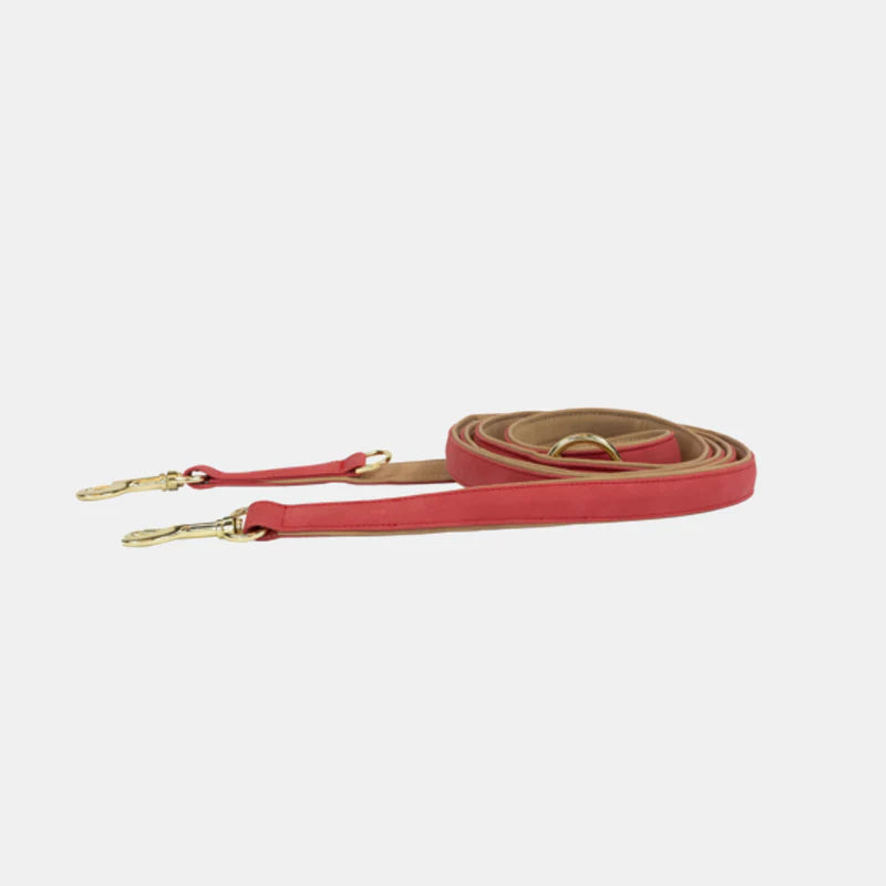 Kentucky Dogwear - La laisse chien vegan leather red/beige 250cm | - Ohlala