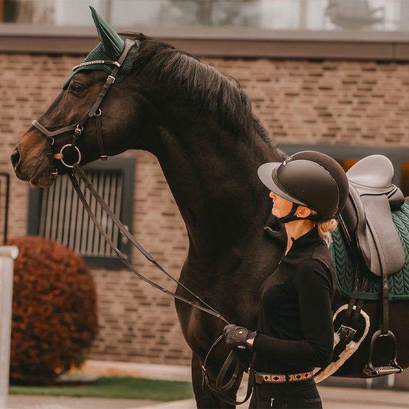 Kentucky Horsewear - Tapis de dressage Velvet Pearls vert sapin | - Ohlala