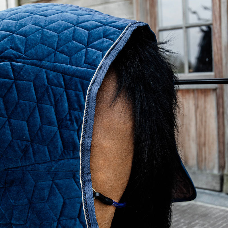 Kentucky Horsewear - Couverture de présentation velvet bleu marine 160g | - Ohlala