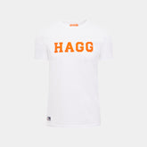 Hagg - T-shirt manches courtes homme blanc/ orange | - Ohlala