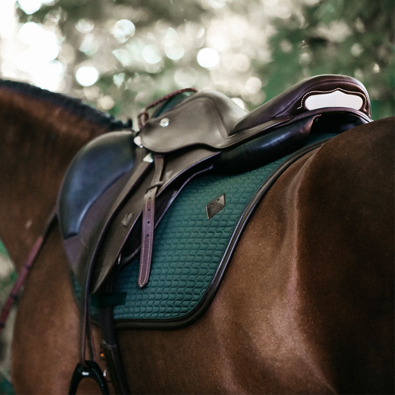 Kentucky Horsewear - Tapis de selle color edition cuir vert forêt | - Ohlala