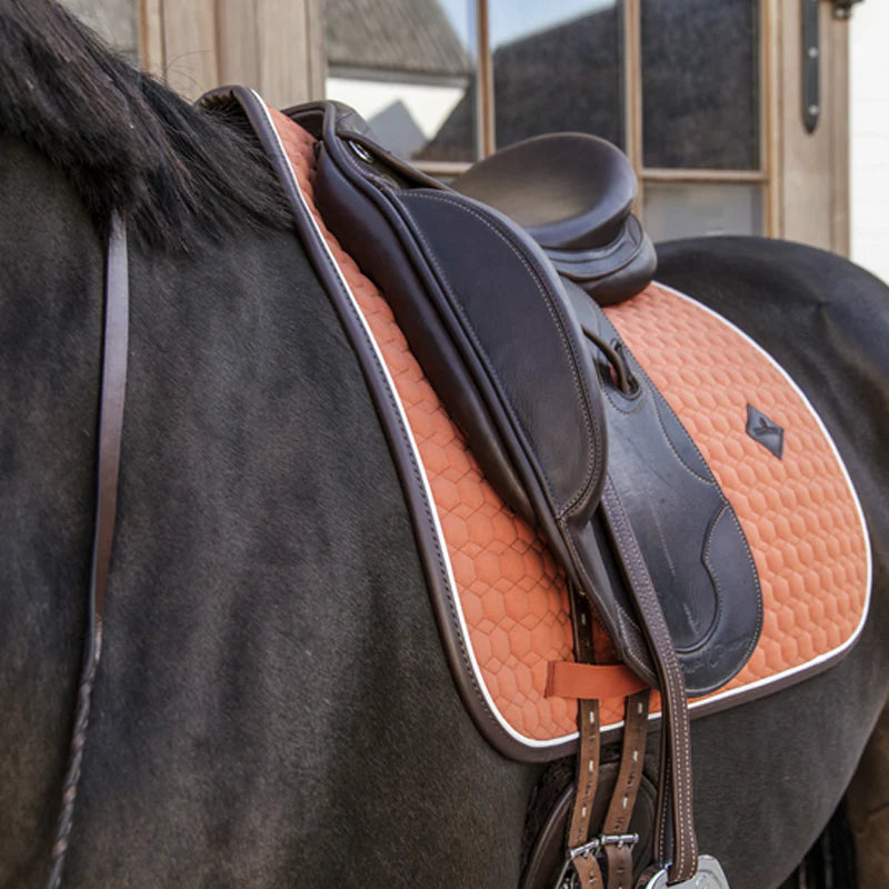 Kentucky Horsewear - Tapis de selle classic cuir dressage orange | - Ohlala