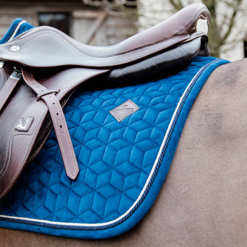 Kentucky Horsewear - Tapis de selle Basic Velvet jumping marine | - Ohlala