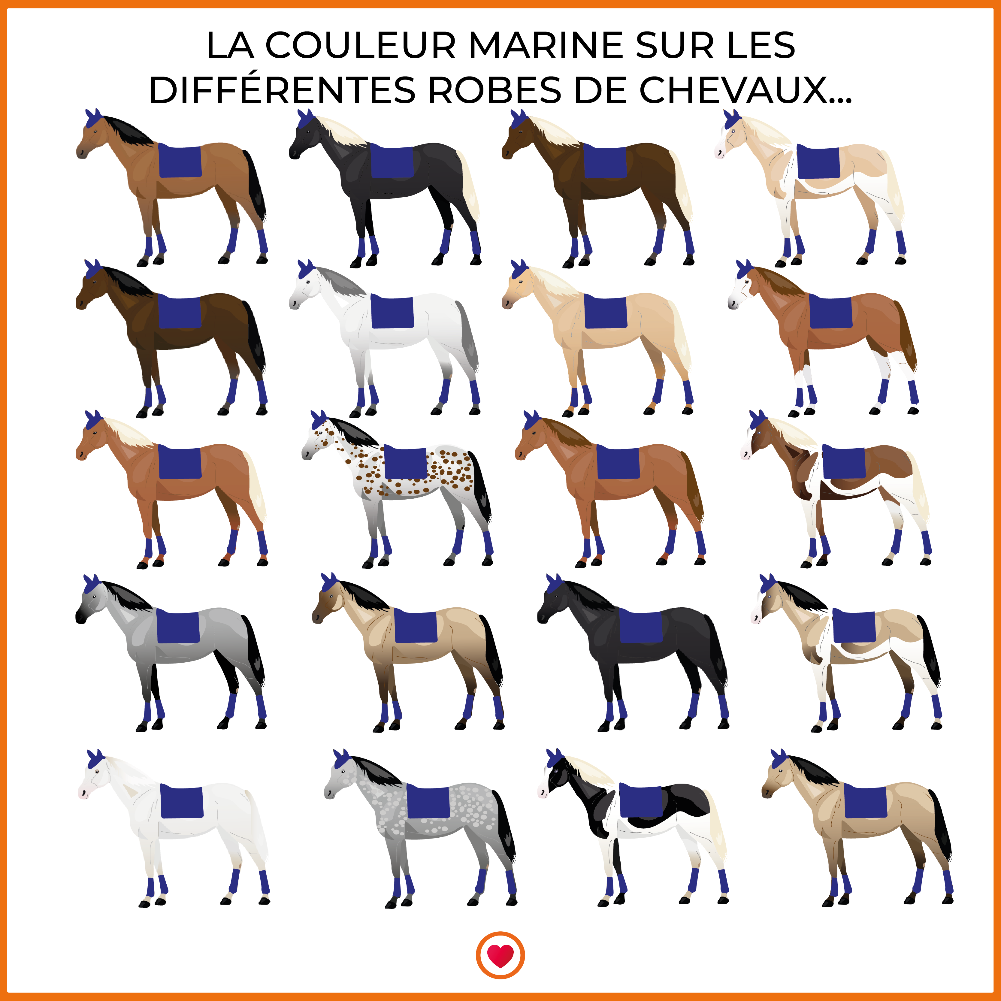 RG Italy - Tapis de selle coupé marine | - Ohlala