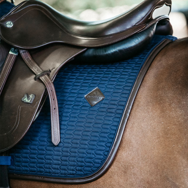 Kentucky Horsewear - Tapis de selle color edition cuir marine | - Ohlala