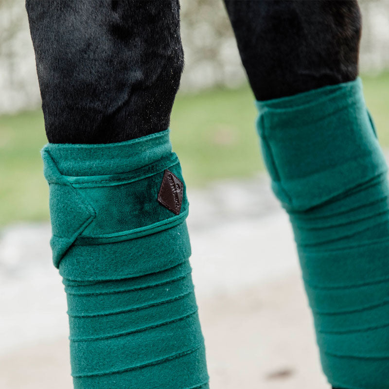 Kentucky Horsewear - Bandes de polo velvet vert foncé (x4) | - Ohlala